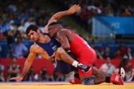 Men's Freestyle 66 kg Wrestling bronze medal fight at the 2012 Olympic Games at ExCeL in London, England. (Photo by Getty Images)